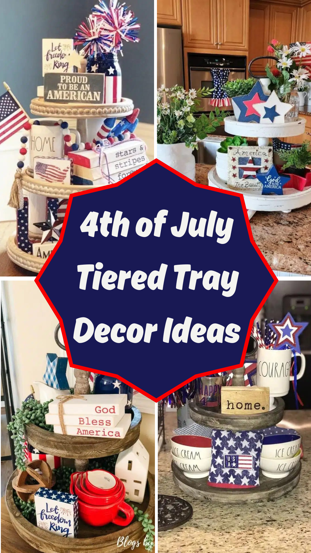 4th of July Tiered Tray Decor Ideas
